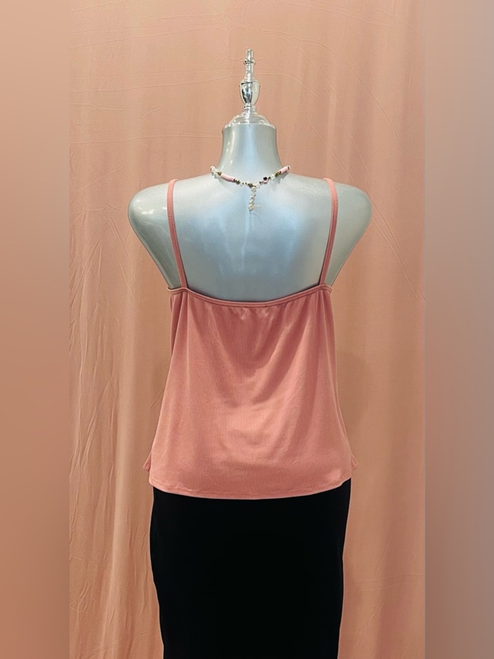 Plus-size Ruched Drawstring Pink Cami Top - Picture 2 of 3